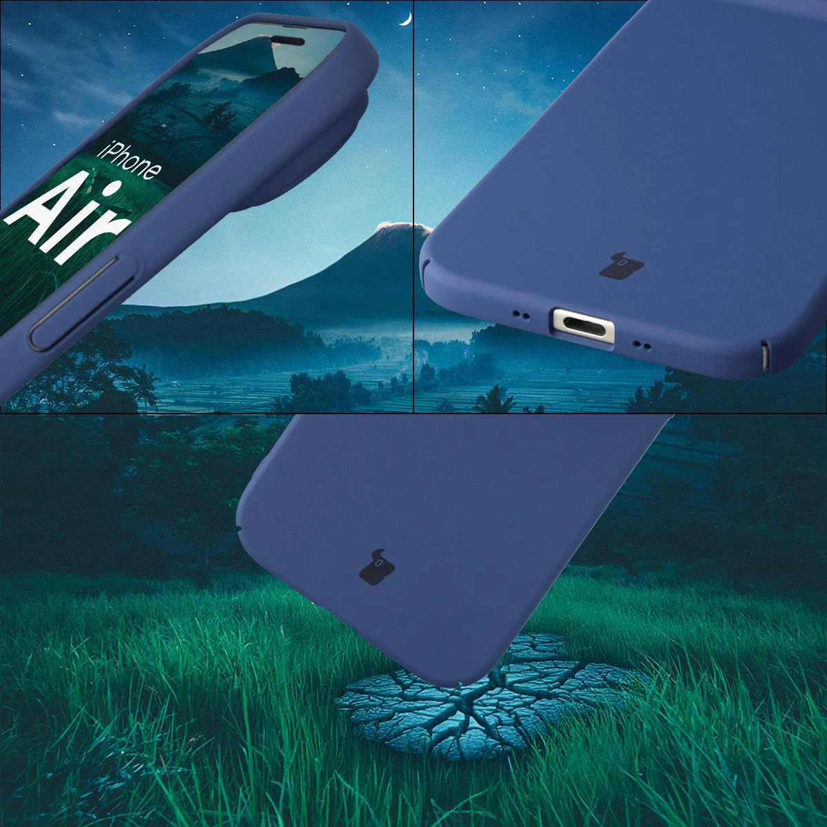 Zintegrowane osłony na przyciski, wycięcia i twardy materiał etui Bizon Case Łupka do Apple iPhone Air